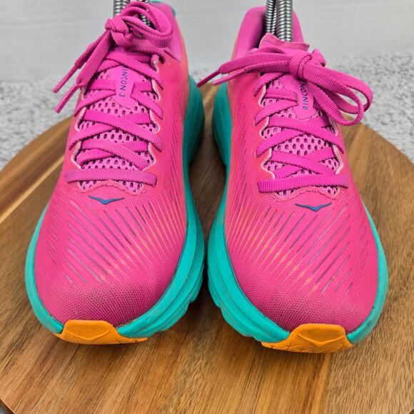Hoka One One Womens 6B Rincon 3 Phlox Pink Atlantis Athletic Gym Running Shoe - Picture 6 of 12
